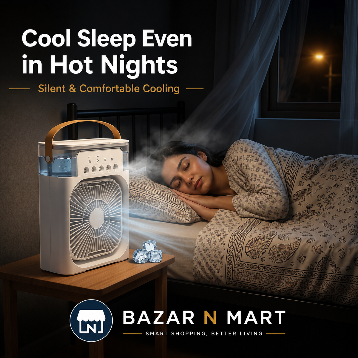 Portable 3-in-1 Rechargeable Air Cooler – Stay Cool Anywhere
